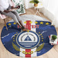 Custom Cape Verde Football Round Carpet Blue Sharks Sporty