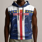 Custom Cape Verde Football Sleeveless Hoodie Blue Sharks Sporty - African Pride