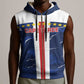 Custom Cape Verde Football Sleeveless Zip Hoodie Blue Sharks Sporty - African Pride