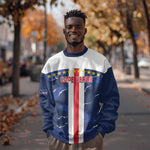 Custom Cape Verde Football Sweatshirt Blue Sharks Sporty