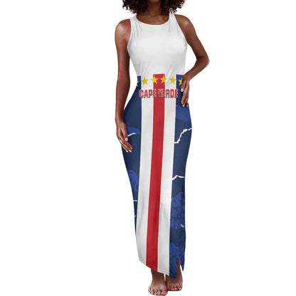 Custom Cape Verde Football Tank Maxi Dress Blue Sharks Sporty