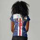 Custom Cape Verde Football Women V-Neck T-Shirt Blue Sharks Sporty