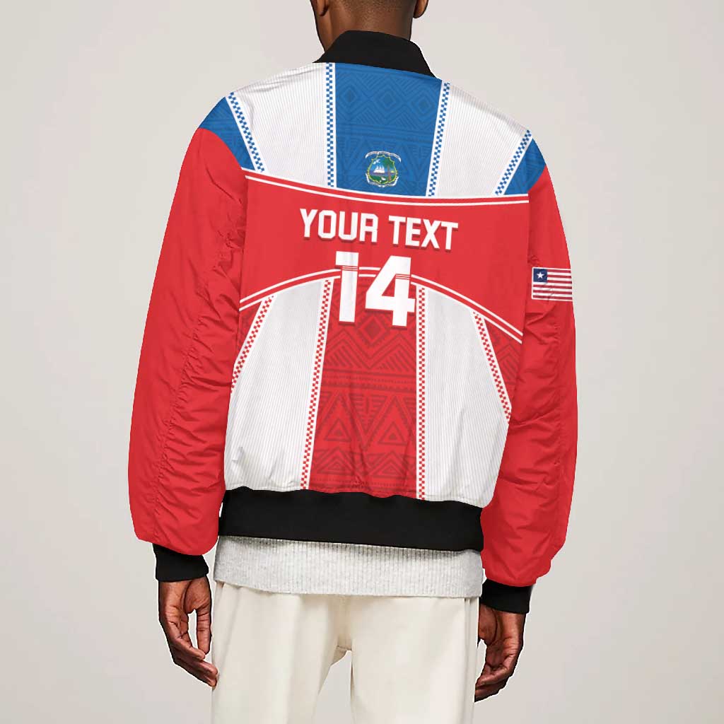 Custom Lone Stars Bomber Jacket Liberia Football - Sporty Style