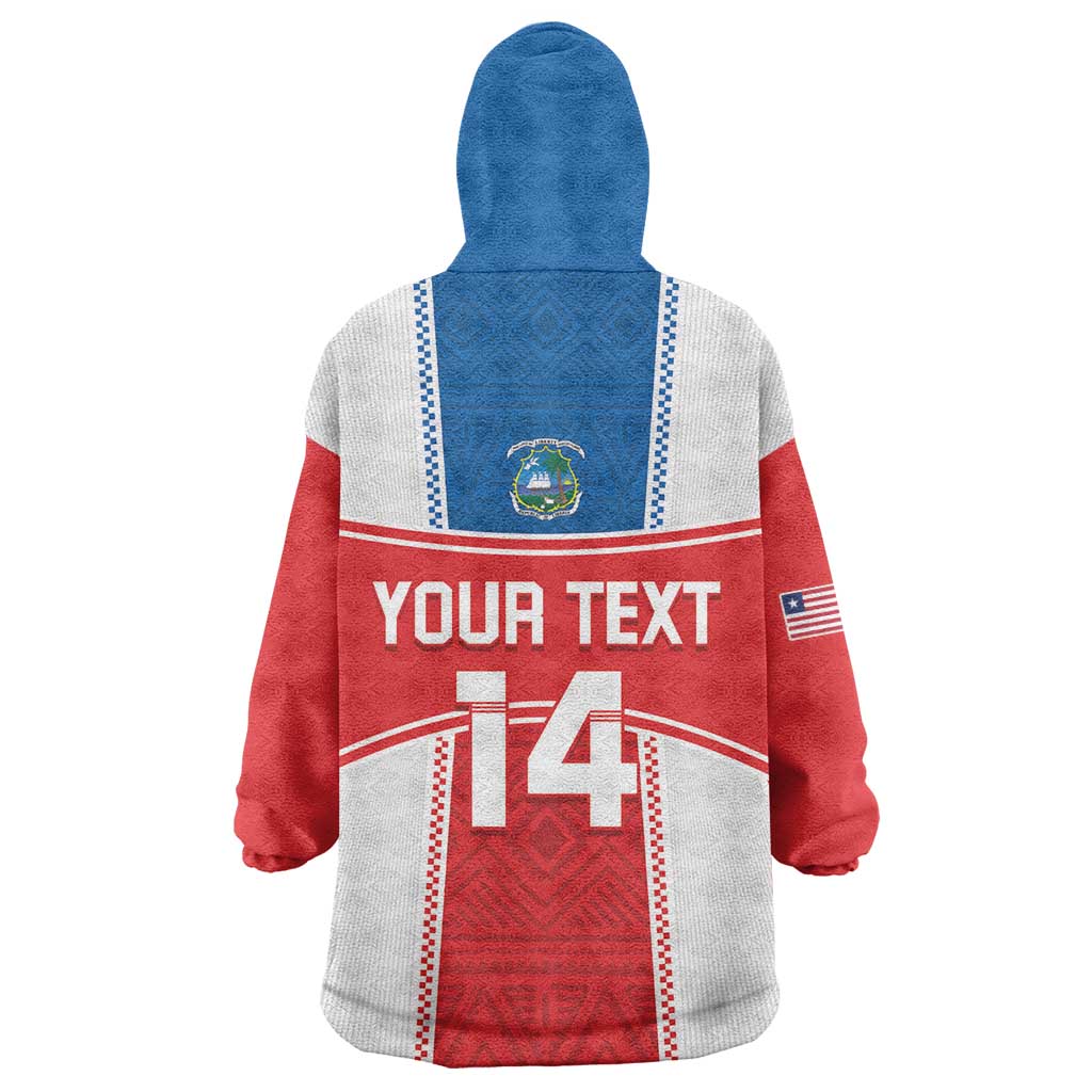Custom Lone Stars Kid Wearable Blanket Hoodie Liberia Football - Sporty Style