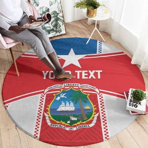 Custom Lone Stars Round Carpet Liberia Football - Sporty Style