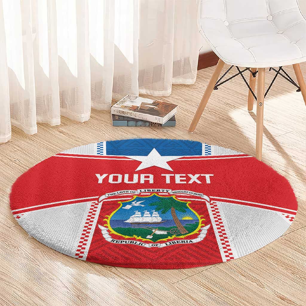 Custom Lone Stars Round Carpet Liberia Football - Sporty Style