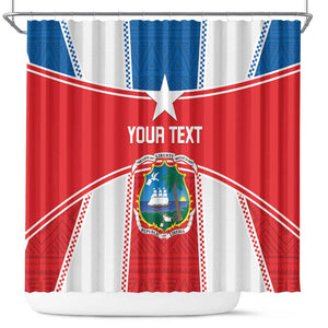 Custom Lone Stars Shower Curtain Liberia Football - Sporty Style