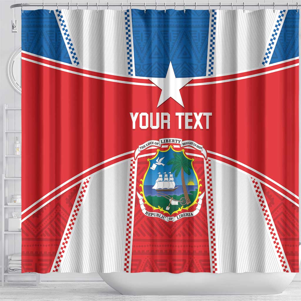 Custom Lone Stars Shower Curtain Liberia Football - Sporty Style