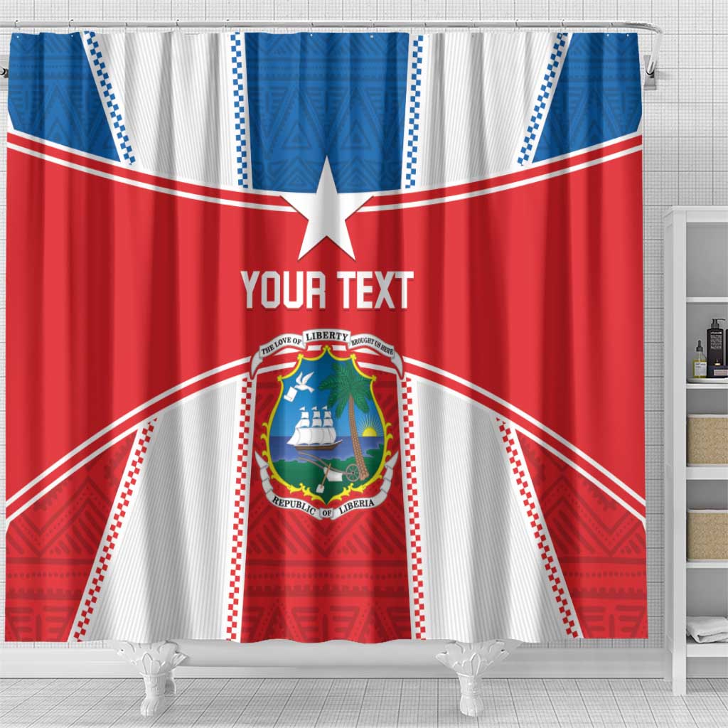 Custom Lone Stars Shower Curtain Liberia Football - Sporty Style