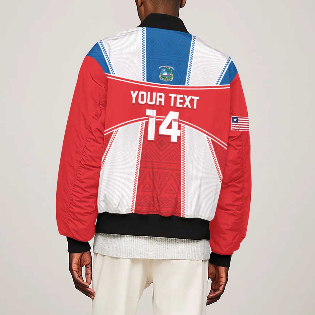 Custom Lone Stars Sleeve Zip Bomber Jacket Liberia Football - Sporty Style