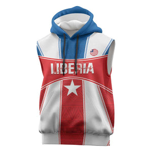 Custom Lone Stars Sleeveless Hoodie Liberia Football - Sporty Style - African Pride