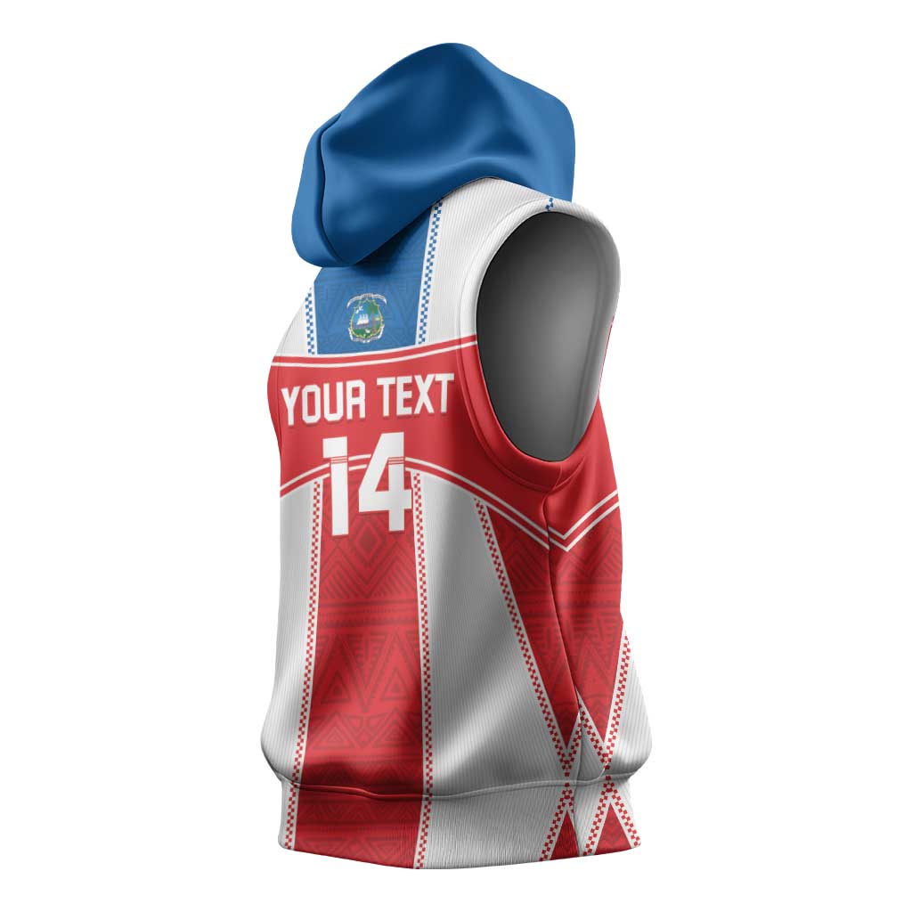 Custom Lone Stars Sleeveless Hoodie Liberia Football - Sporty Style - African Pride