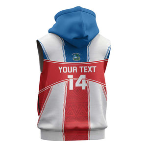 Custom Lone Stars Sleeveless Zip Hoodie Liberia Football - Sporty Style - African Pride