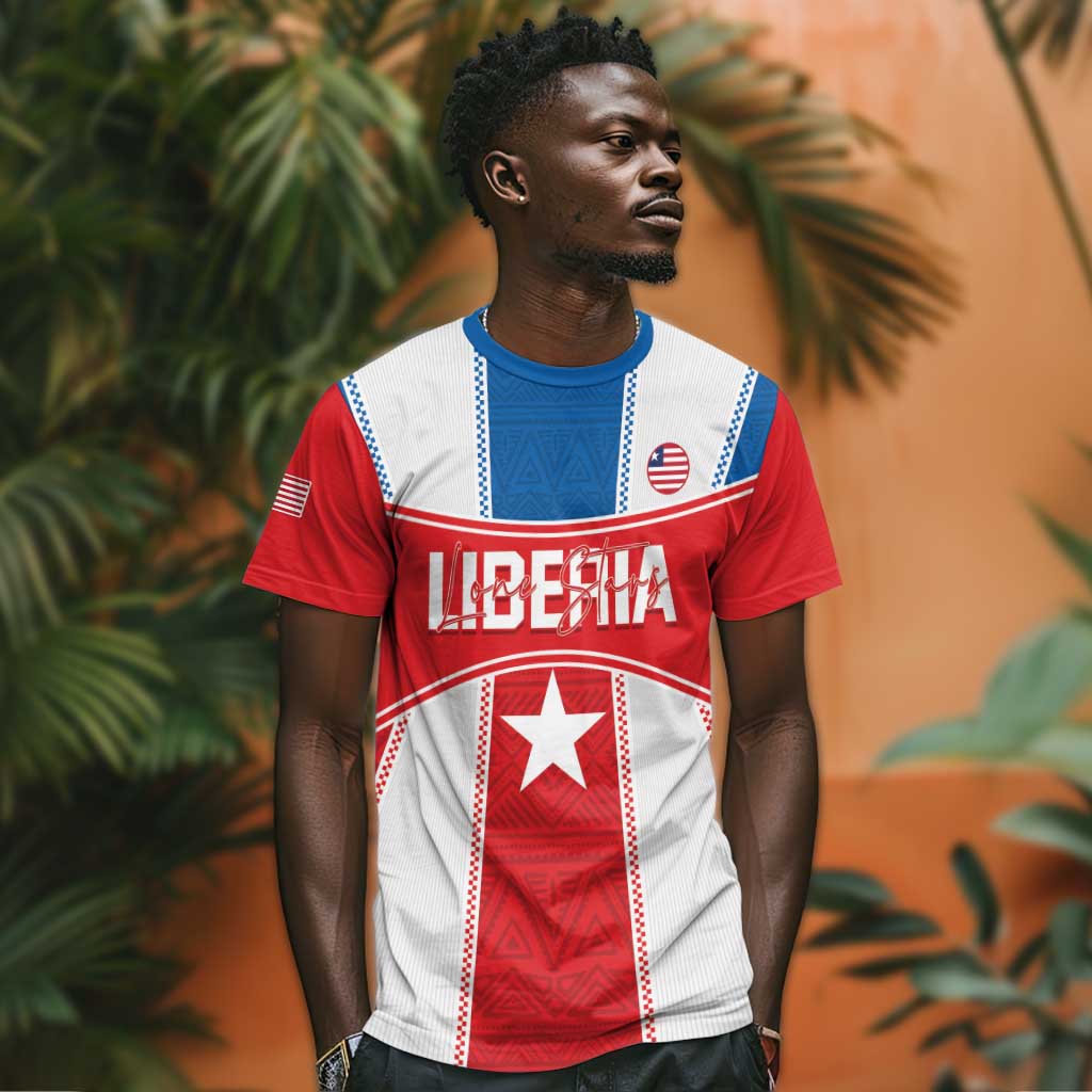 Custom Lone Stars T shirt Liberia Football - Sporty Style