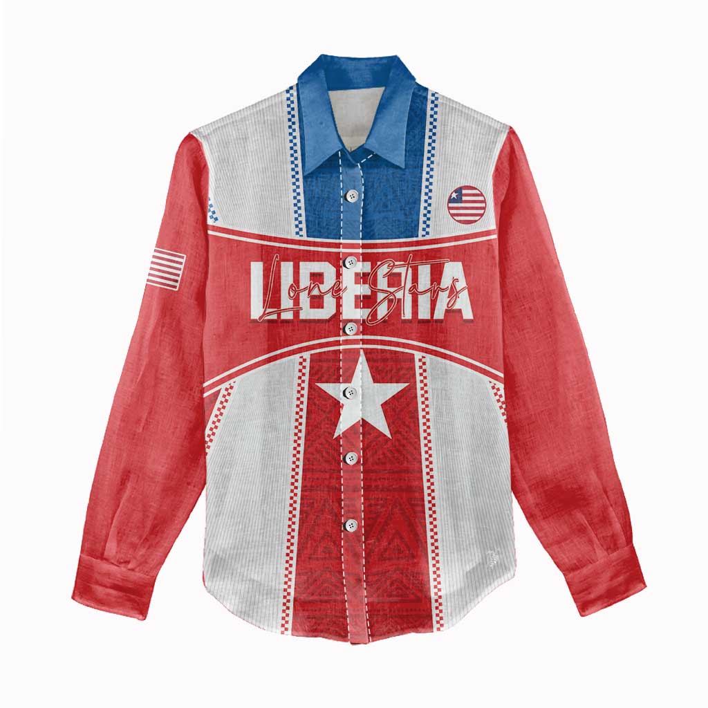 Custom Lone Stars Women Casual Shirt Liberia Football - Sporty Style LT14