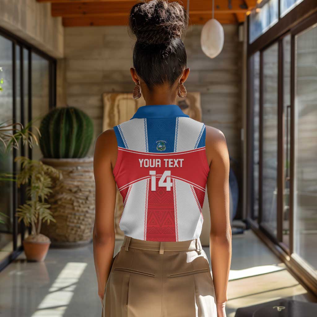 Custom Lone Stars Women Sleeveless Polo Shirt Liberia Football - Sporty Style