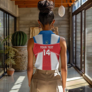 Custom Lone Stars Women Sleeveless Polo Shirt Liberia Football - Sporty Style