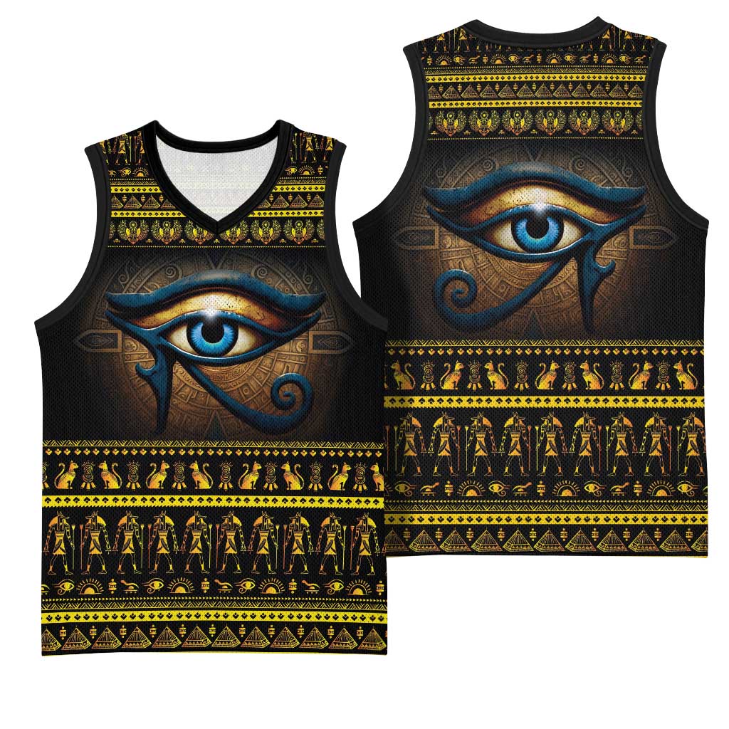 Ancient Egypt Eye Of Ra Basketball Jersey Sun To The Egyptians - African Pride