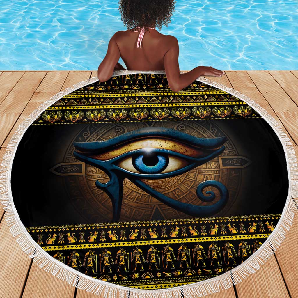 Ancient Egypt Eye Of Ra Beach Blanket Sun To The Egyptians