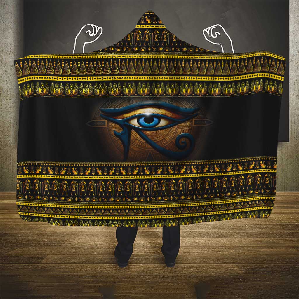 Ancient Egypt Eye Of Ra Hooded Blanket Sun To The Egyptians