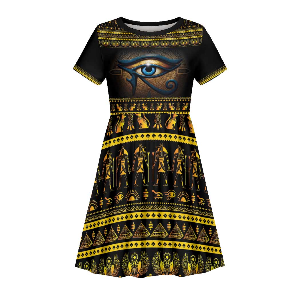 Ancient Egypt Eye Of Ra Kid Short Sleeve Dress Sun To The Egyptians