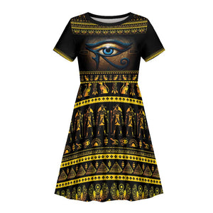 Ancient Egypt Eye Of Ra Kid Short Sleeve Dress Sun To The Egyptians