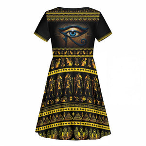 Ancient Egypt Eye Of Ra Kid Short Sleeve Dress Sun To The Egyptians