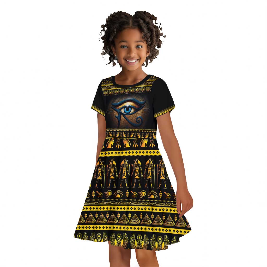 Ancient Egypt Eye Of Ra Kid Short Sleeve Dress Sun To The Egyptians