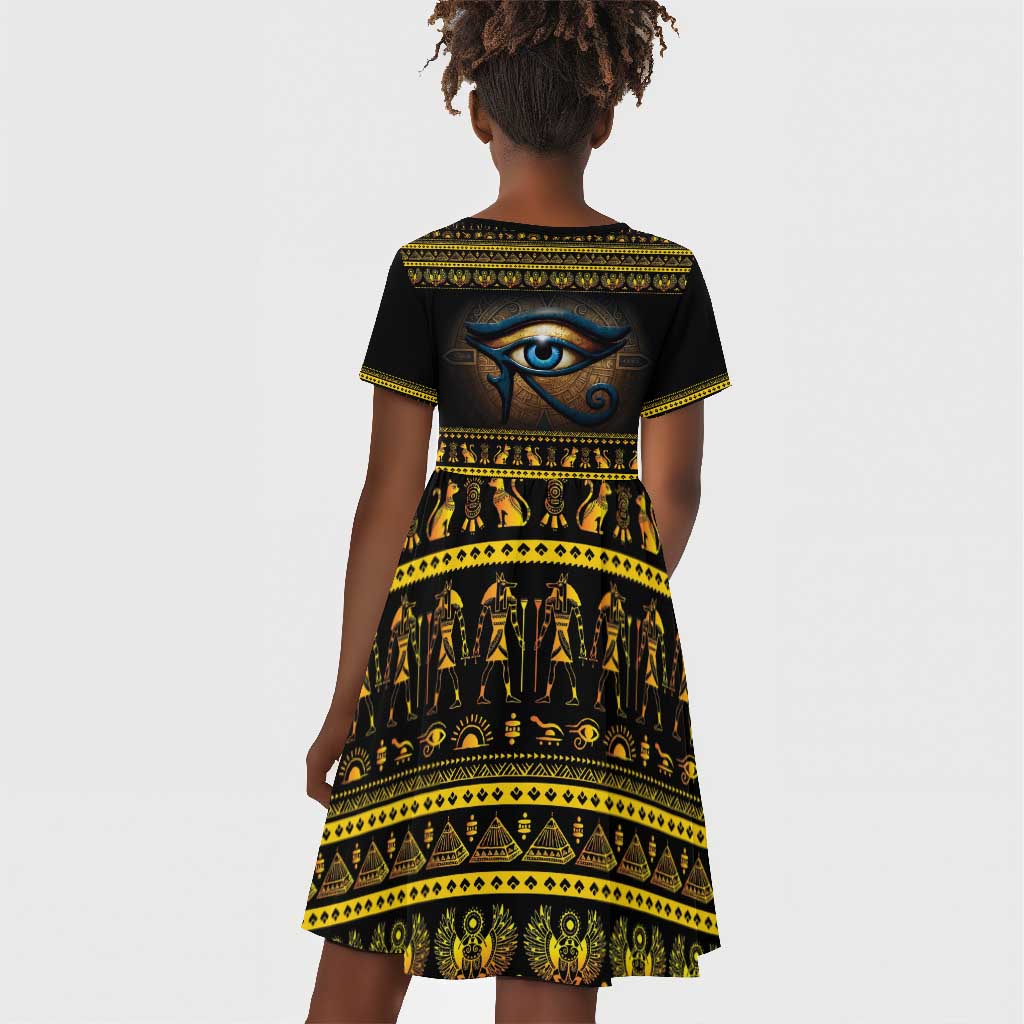 Ancient Egypt Eye Of Ra Kid Short Sleeve Dress Sun To The Egyptians