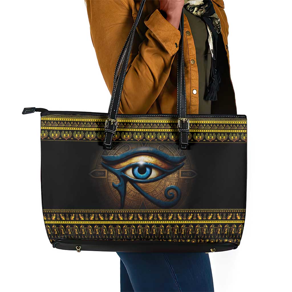 Ancient Egypt Eye Of Ra Leather Tote Bag Sun To The Egyptians