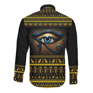 Ancient Egypt Eye Of Ra Long Sleeve Button Shirt Sun To The Egyptians
