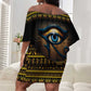 Ancient Egypt Eye Of Ra Off Shoulder Short Dress Sun To The Egyptians