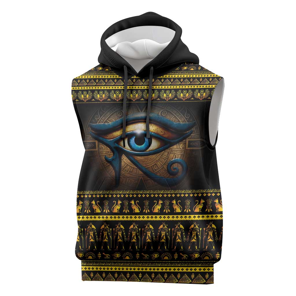 Ancient Egypt Eye Of Ra Sleeveless Hoodie Sun To The Egyptians - African Pride