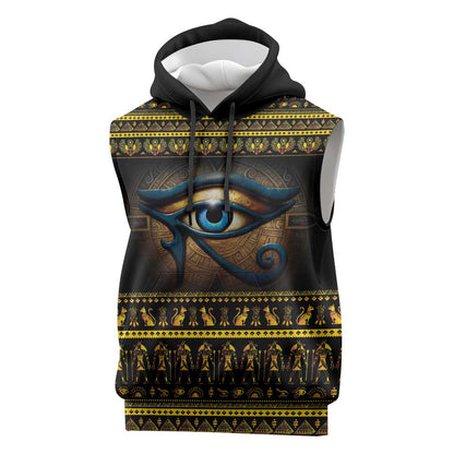 Ancient Egypt Eye Of Ra Sleeveless Hoodie Sun To The Egyptians - African Pride
