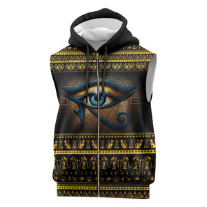 Ancient Egypt Eye Of Ra Sleeveless Zip Hoodie Sun To The Egyptians - African Pride