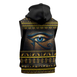 Ancient Egypt Eye Of Ra Sleeveless Zip Hoodie Sun To The Egyptians - African Pride