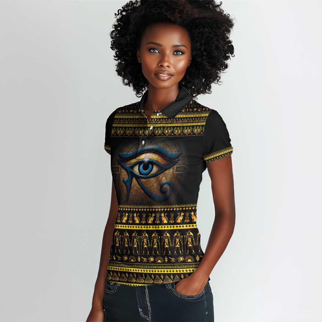 Ancient Egypt Eye Of Ra Women Polo Shirt Sun To The Egyptians