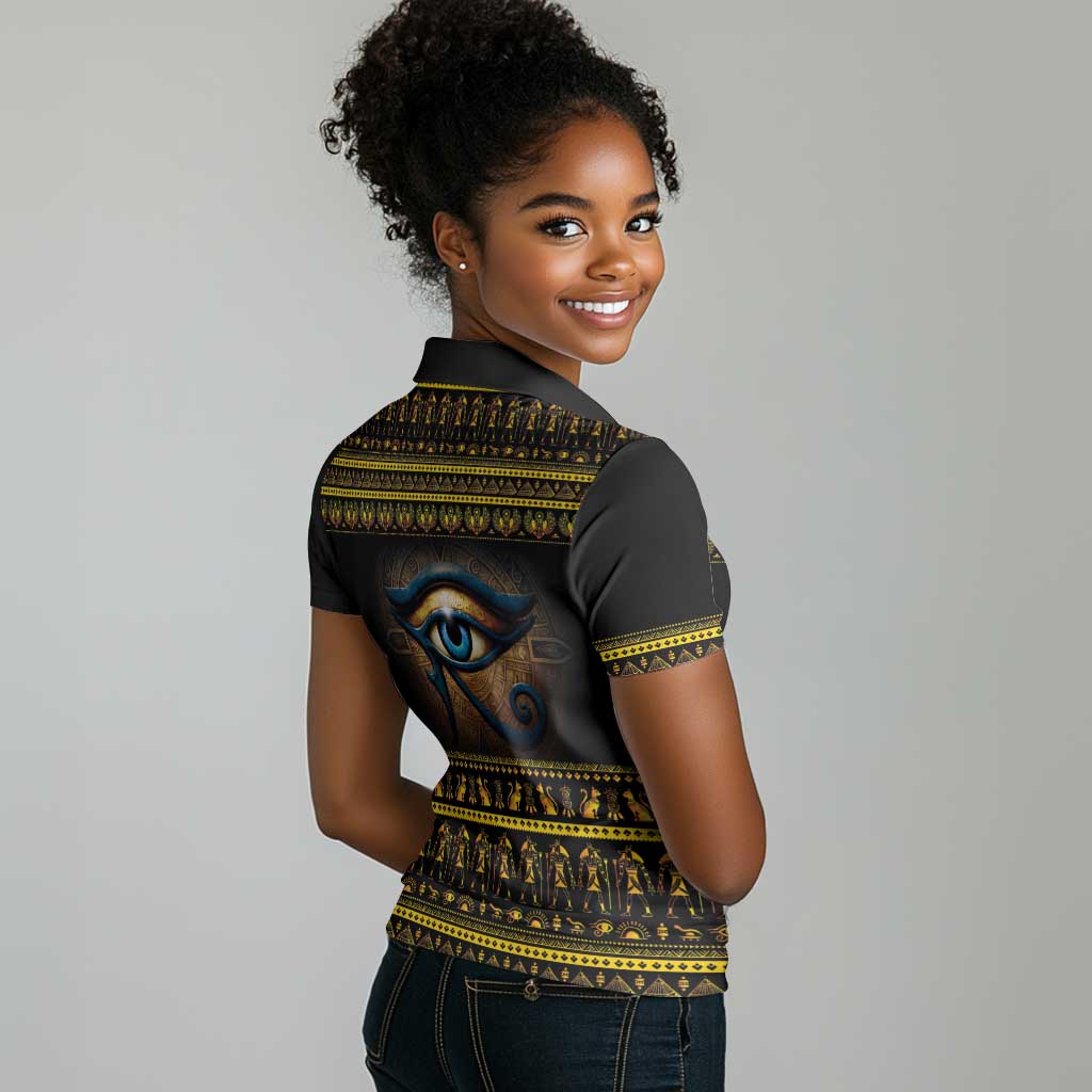 Ancient Egypt Eye Of Ra Women Polo Shirt Sun To The Egyptians