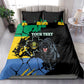 Personalized Gabon Black Panther Bedding Set Gabonese Map Grunge Style
