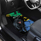 Personalized Gabon Black Panther Car Mats Gabonese Map Grunge Style