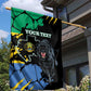Personalized Gabon Black Panther Garden Flag Gabonese Map Grunge Style