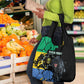Personalized Gabon Black Panther Grocery Bag Gabonese Map Grunge Style