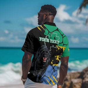 Personalized Gabon Black Panther Hawaiian Shirt Gabonese Map Grunge Style