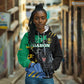 Personalized Gabon Black Panther Hoodie Gabonese Map Grunge Style