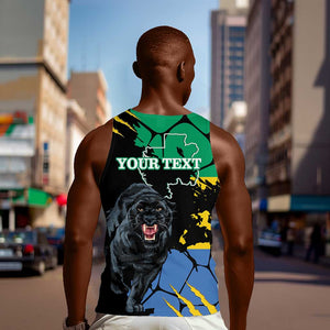 Personalized Gabon Black Panther Men Tank Top Gabonese Map Grunge Style