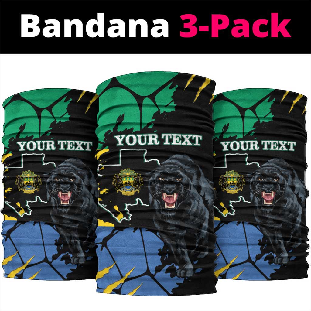 Personalized Gabon Black Panther Neck Gaiter Gabonese Map Grunge Style LT14