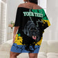 Personalized Gabon Black Panther Off Shoulder Short Dress Gabonese Map Grunge Style