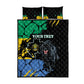 Personalized Gabon Black Panther Quilt Bed Set Gabonese Map Grunge Style