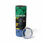 Personalized Gabon Black Panther Skinny Tumbler Gabonese Map Grunge Style