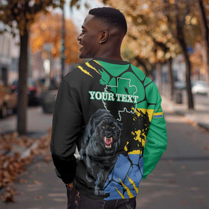 Personalized Gabon Black Panther Sweatshirt Gabonese Map Grunge Style